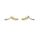 Image 8 of Diamonde Bicolor Gold Earrings with Diamonds; 0.07 ct.