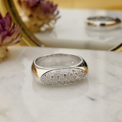Image 2 of 18-karat white gold pavé ring set with 0.20 ct diamond