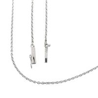 White gold thin anchor link necklace | 38.5 cm