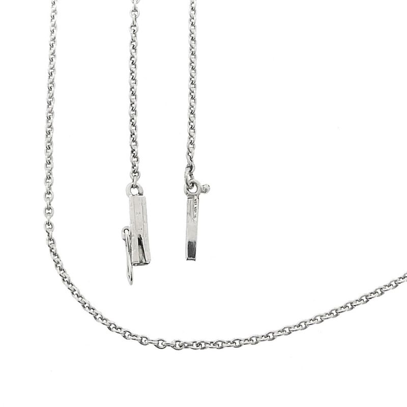 Image 1 of White gold thin anchor link necklace | 38.5 cm