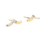 Image 7 of Diamonde Bicolor Gold Earrings with Diamonds; 0.07 ct.