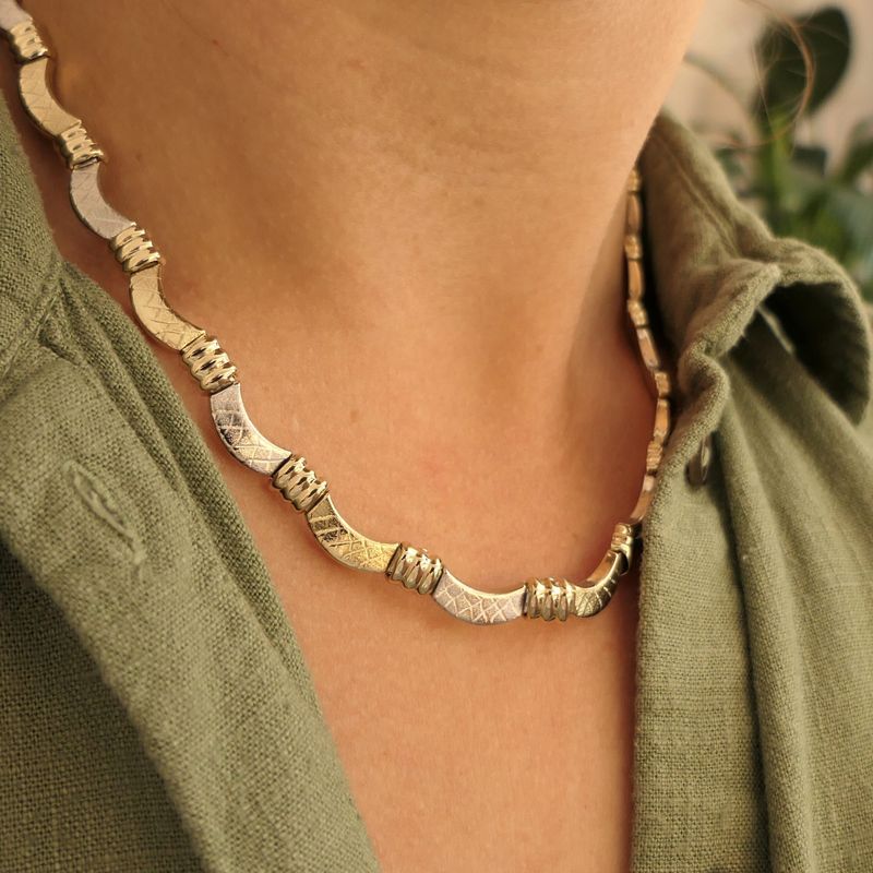 Image 8 of Two-tone gold fantasy link necklace