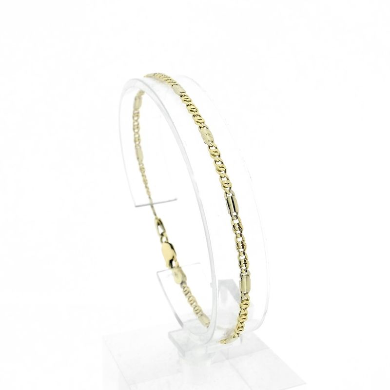 Image 1 of Gold Figaro link bracelet | 19.5 cm