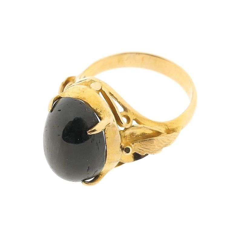 Image 7 of Gold ring with black labradorite