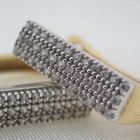 Image 2 of Gold stud earrings with pavé set with diamonds