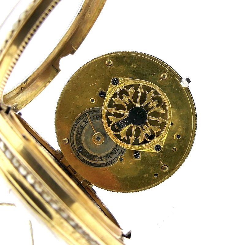 Image 13 of Antique 14k gold pocket watch; Verge Fusee escapement