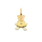 Image 1 of Tricolor gold pendant of a bear with diamond; 0.015 ct.