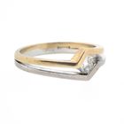 Image 5 of Two-tone gold solitaire ring with 0.17 ct diamond.