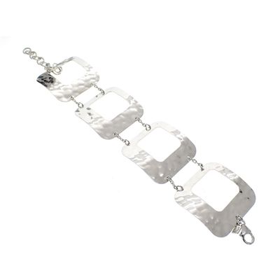 Image 1 of Silver wide retro bracelet; Victoria | 17-21 cm
