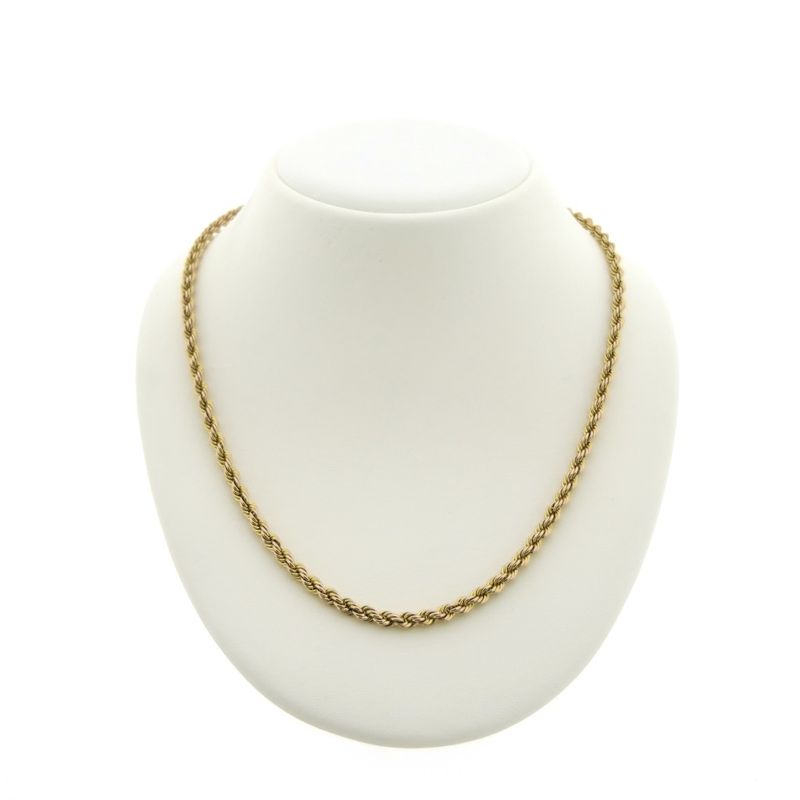 Image 1 of Two-tone gold twisted link necklace | 45 cm