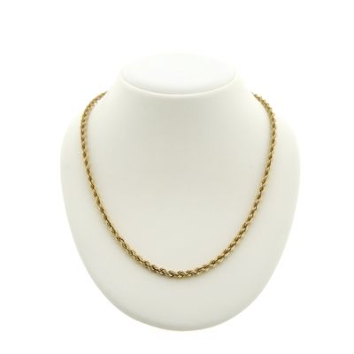 Two-tone gold twisted link necklace | 45 cm Image 1 of Two-tone gold twisted link necklace | 45 cm