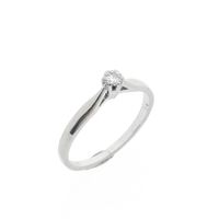 White gold solitaire ring with diamond | 0.10 ct.