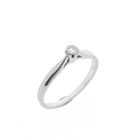 Image 1 of White gold solitaire ring with diamond | 0.10 ct.