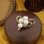 Image 7 of 8 carat abstract brooch with pearl and diamond 0.08 ct.