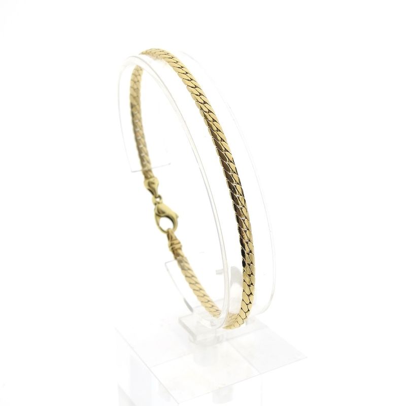 Image 4 of Gold flat gourmet link bracelet | 20 cm