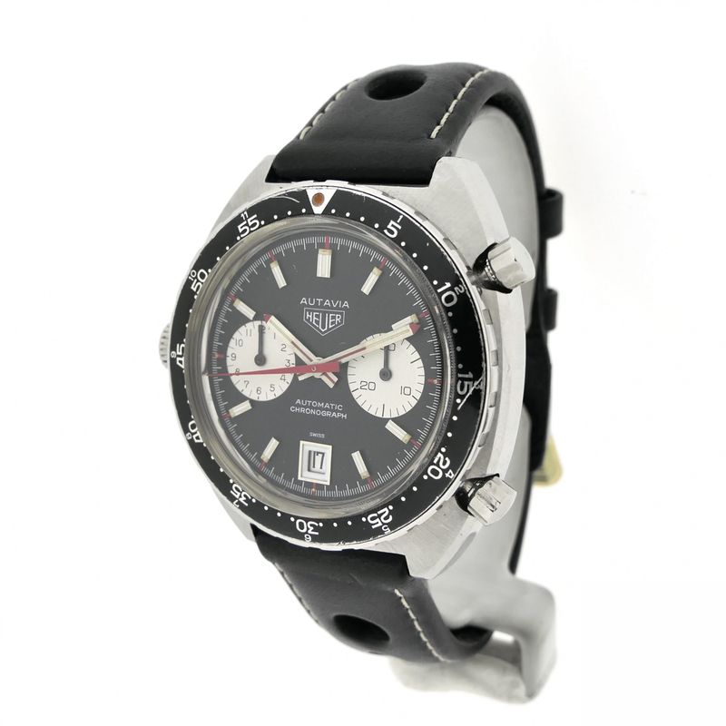 Image 2 of Heuer Autavia 1163; Vintage chronograph men's watch