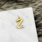 Image 9 of Two-tone gold pendant of the letter Z with diamond