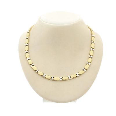 Two-tone gold fantasy link necklace Image 1 of Two-tone gold fantasy link necklace