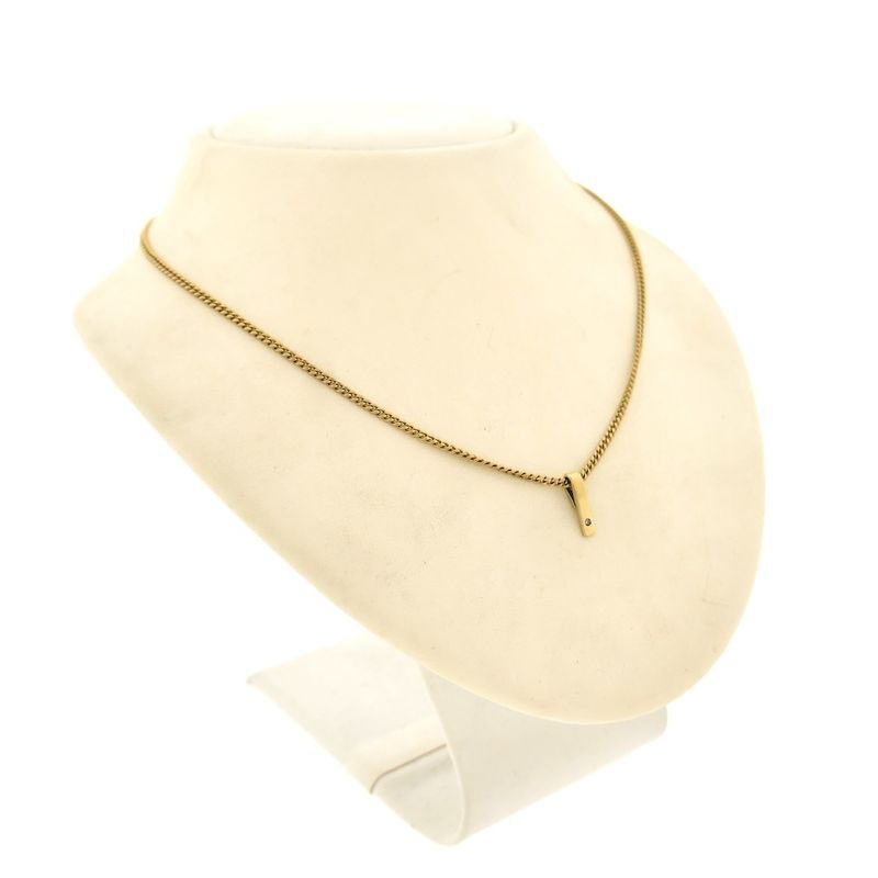 Image 5 of Gold minimalist pendant with diamond | 0.005 ct.