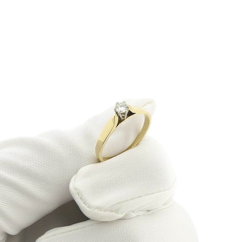 Image 10 of Gold solitaire ring with diamond | 0.14 ct.