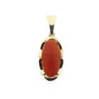 Image 1 of Gold pendant with red coral | Vintage
