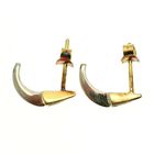 Image 2 of Bicolor gold stud earrings with diamond 0.06 ct.