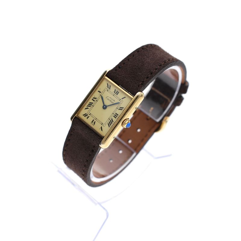 Image 3 of Cartier Tank Vermeil 'Large' 590005; Vintage Unisex Watch with Papers