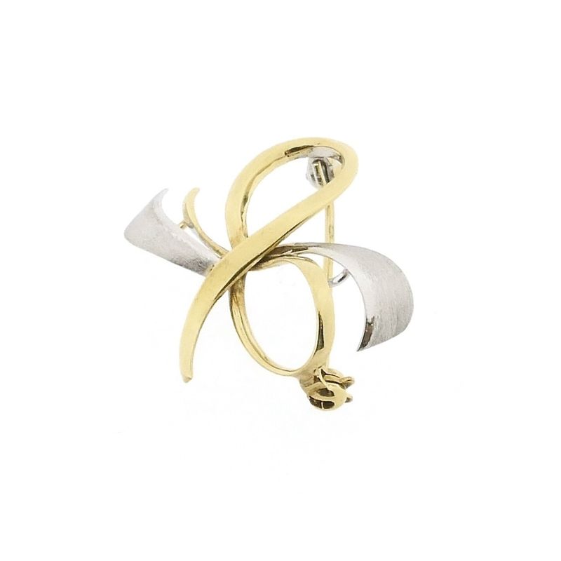 Image 9 of Two-tone gold brooch as a bow