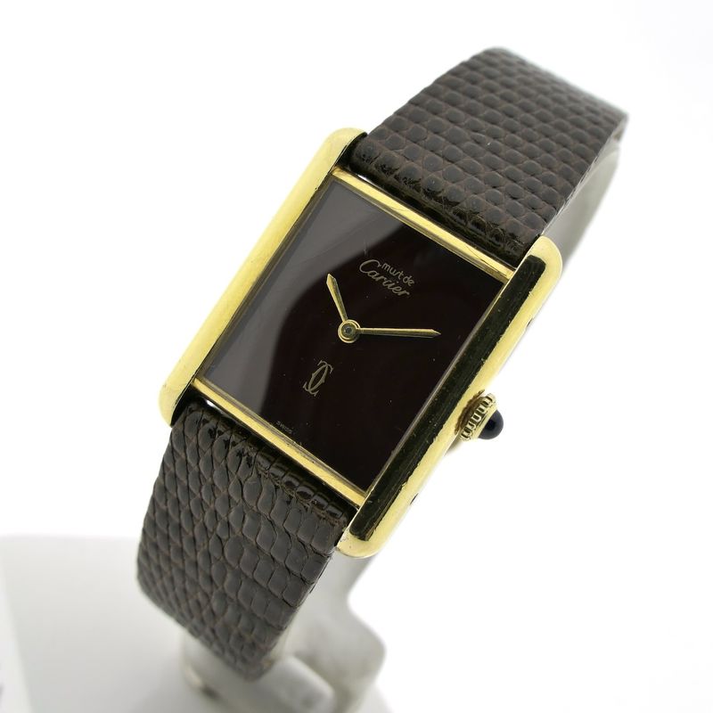 Image 10 of Cartier Tank Vermeil; Vintage mechanical women's watch