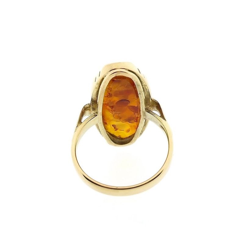 Image 4 of Vintage Gold Ring with Amber