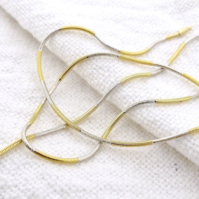 Image 5 of Two-tone gold snake link chain
