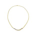 Image 3 of Gold necklace with fixed pendant of opal and diamond 0.28 ct.