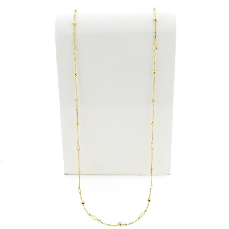 Image 4 of Gold long necklace with decorative details | 90 cm