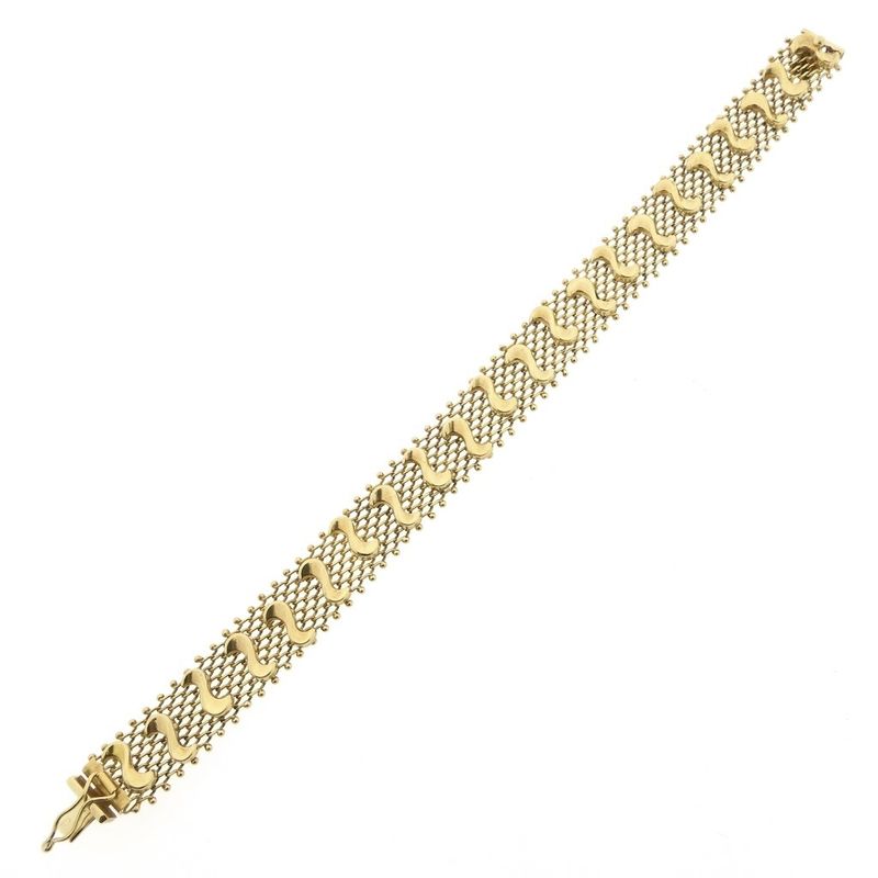 Image 5 of Gold gallery wire link bracelet