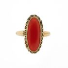 Image 6 of Gold ring with red coral | Vintage