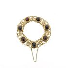Image 2 of Antique gold boat bracelet with garnet