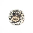 Image 1 of Pandora charm; Silver with gold; Lucky Clover