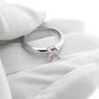 Image 8 of White gold 'Phlox' ring set with pink sapphire and diamonds; Bron Jewelry