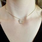 Image 3 of Gold letter pendant; M | With zirconia