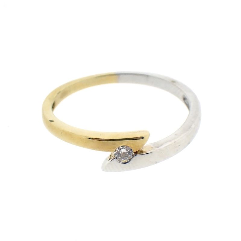 Image 7 of Two-tone gold ring set with zirconia