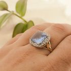 Image 4 of Two-tone cocktail ring with topaz and zirconia