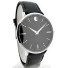 Image 3 of Movado Ulta Slim; Steel men's designer watch with gray dial; 0607086