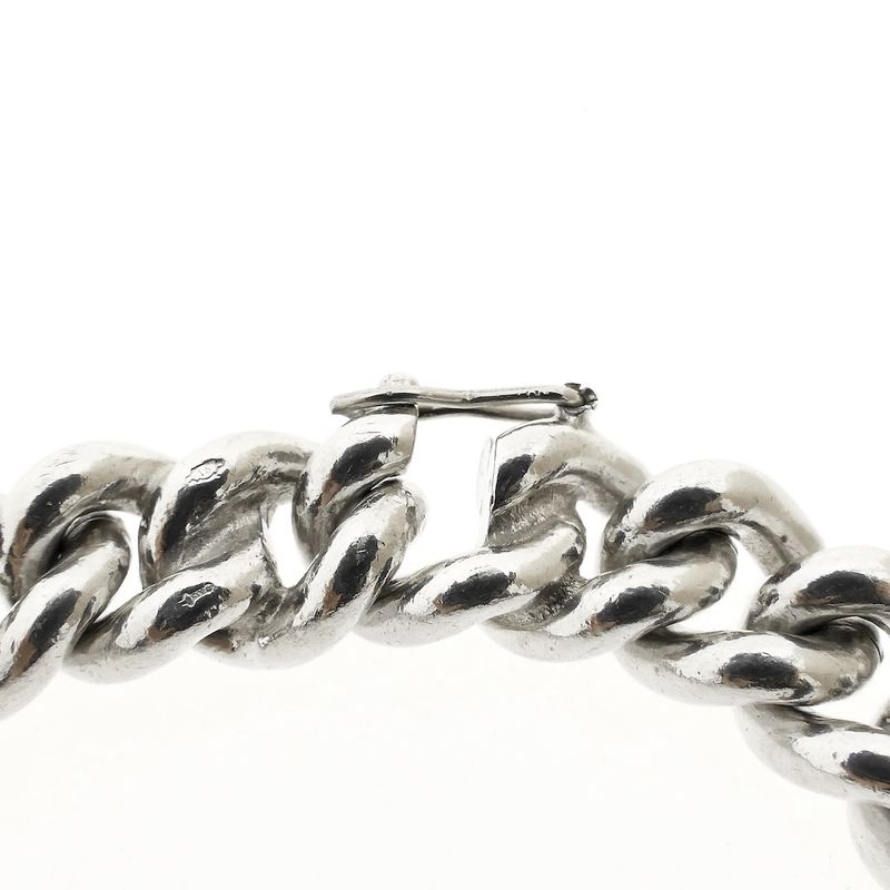 Image 7 of Silver robust gourmet link bracelet | 21 cm