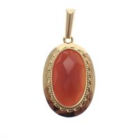 Vintage gold pendant with carnelian