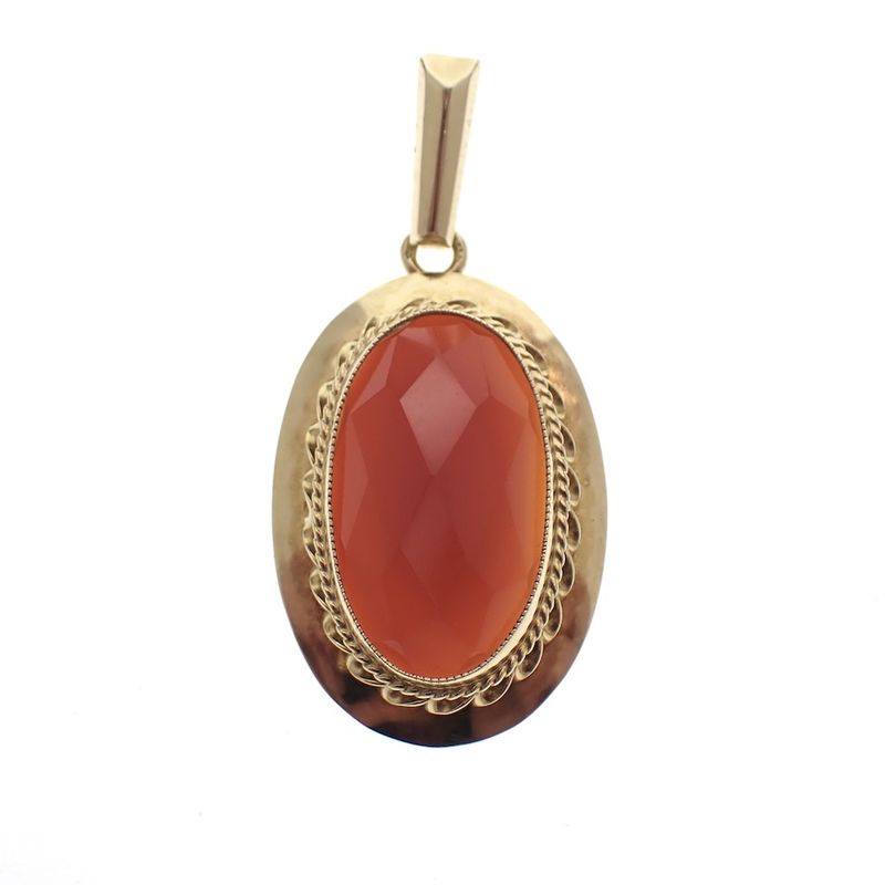 Image 1 of Vintage gold pendant with carnelian