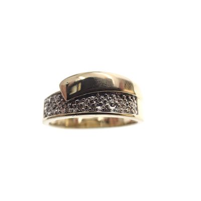 Image 2 of Gold pavé ring with diamond 0.10 ct.