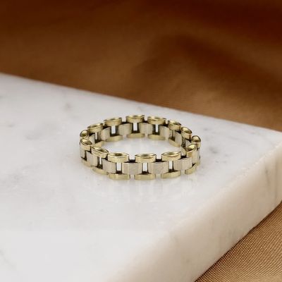 Image 2 of Bicolor Gold Link Ring