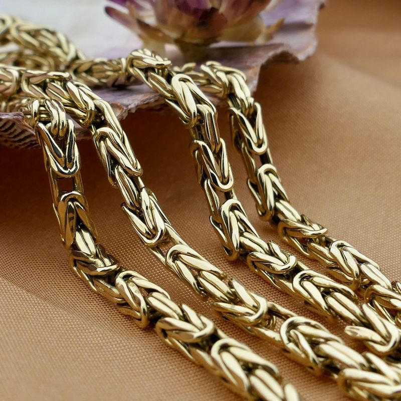 Image 2 of Gold square king link necklace