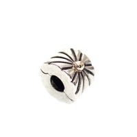 Pandora clip charm; Silver with gold; Sunburst