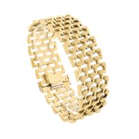 Gold Wide Bismarck Link Bracelet